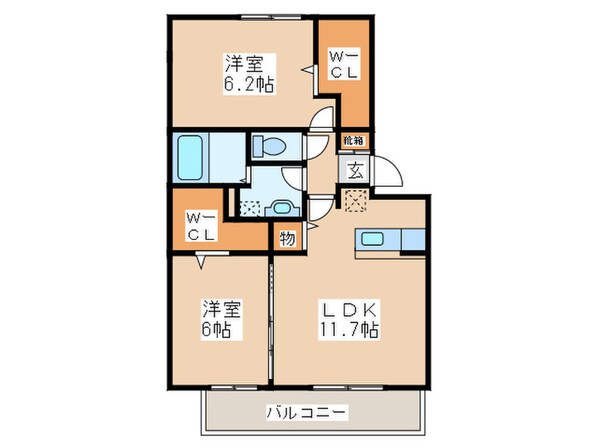 エスポワ－ル水城の物件間取画像